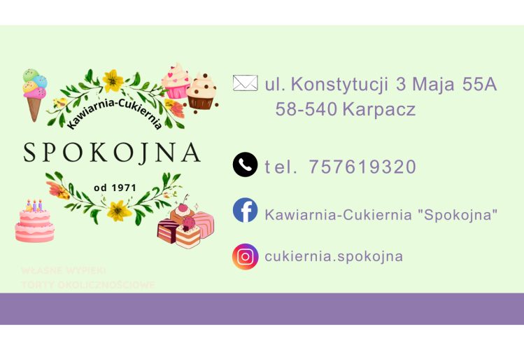 Oferujemy: - własne wypieki - torty okolicznościowe - lody i d